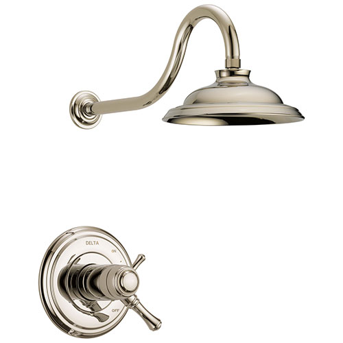 Qty (1): Delta Cassidy Polished Nickel Finish TempAssure 17T Series Water Efficient Shower only Faucet Trim Kit