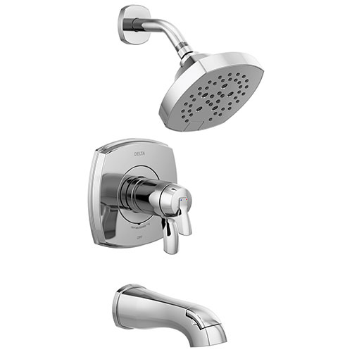Qty (1): Delta Stryke Chrome Finish 17T Thermostatic Tub and Shower Faucet Combination Trim Kit