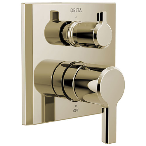 Delta Pivotal Polished Nickel Finish 14 Series Shower Faucet System Control with 3-Setting Integrated Diverter Includes Valve and Handles D3760V