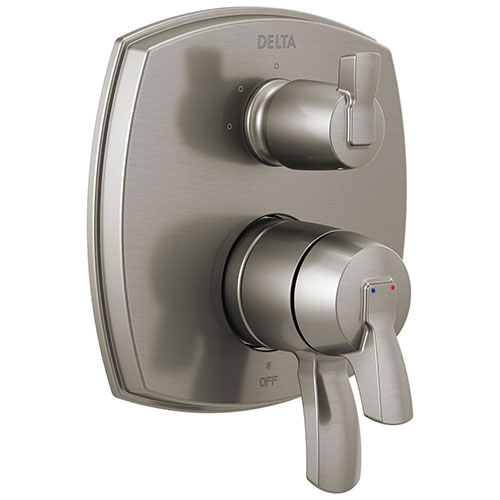 Delta Stryke Stainless Steel Finish 17 Series Integrated 3-Function Lever Handle Diverter Shower System Control Includes Valve and Handles D3723V
