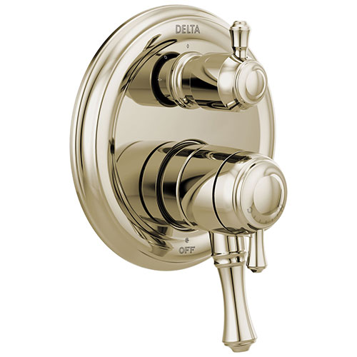 Delta Cassidy Polished Nickel Finish Traditional 17 Series Shower System Control with 3-Function Integrated Diverter Includes Valve and Handles D3721V