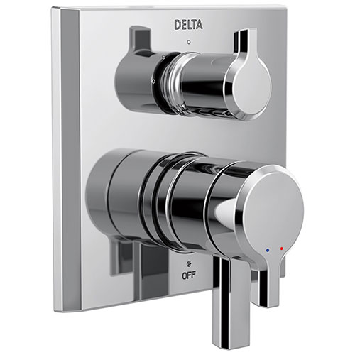 Delta Pivotal Chrome Finish Monitor 17 Series Shower System Control with 3-Setting Diverter Includes Rough-in Valve and Handles D3720V