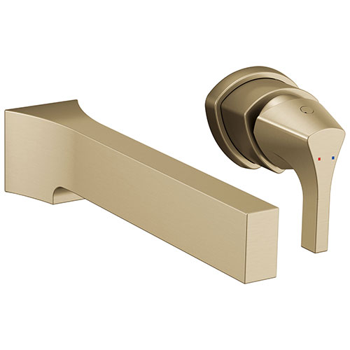 Qty (1): Delta Zura Champagne Bronze Finish Single Handle Wall Mount Bathroom Sink Faucet Trim Kit