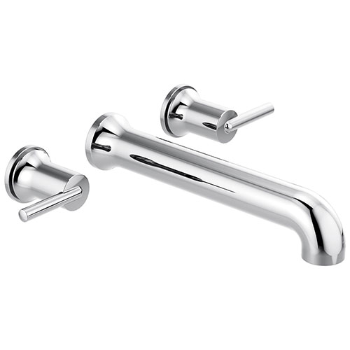 Delta Trinsic Modern Chrome Finish Wall Mounted Tub Filler Faucet Trim Kit (Requires Valve) DT5759WL